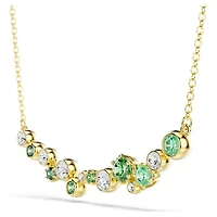 Constella necklace, Mixed cuts, Green, Gold-tone plated by SWAROVSKI