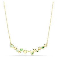 Constella necklace, Mixed cuts, Green, Gold-tone plated by SWAROVSKI