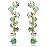 Constella drop earrings, Mixed cuts, Green, Gold-tone plated by SWAROVSKI