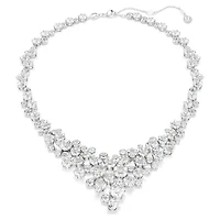 Constella necklace, Mixed cuts, Clasp, White, Rhodium plated by SWAROVSKI