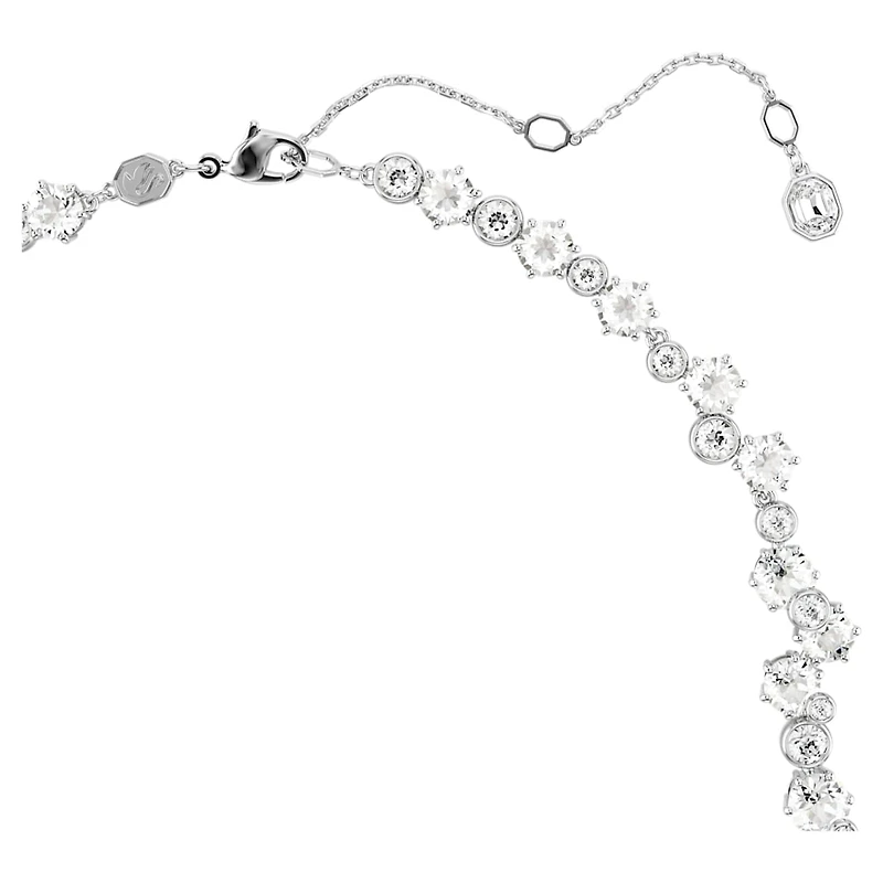 Constella necklace, Mixed cuts, Clasp, White, Rhodium plated by SWAROVSKI