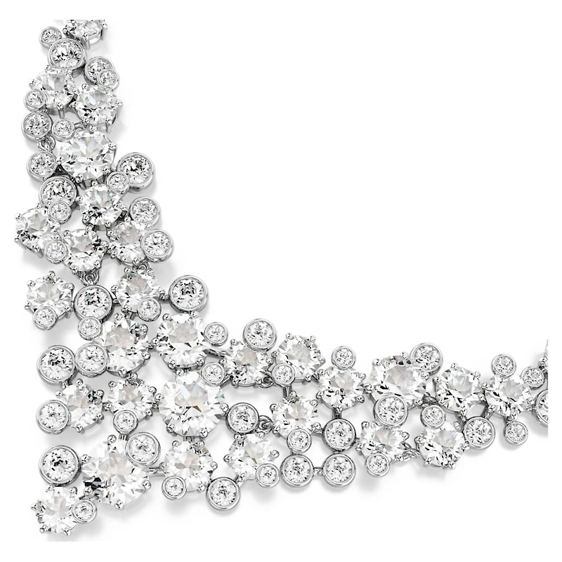 Constella necklace, Mixed cuts, Clasp, White, Rhodium plated by SWAROVSKI