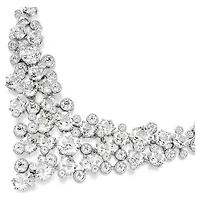 Constella necklace, Mixed cuts, Clasp, White, Rhodium plated by SWAROVSKI