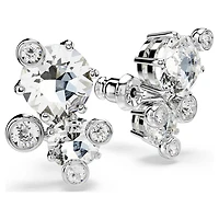 Constella stud earrings, Round cut, White, Rhodium plated by SWAROVSKI