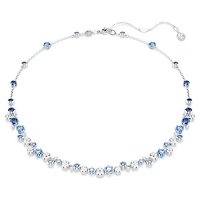 Constella necklace, Mixed cuts, Blue, Rhodium plated by SWAROVSKI