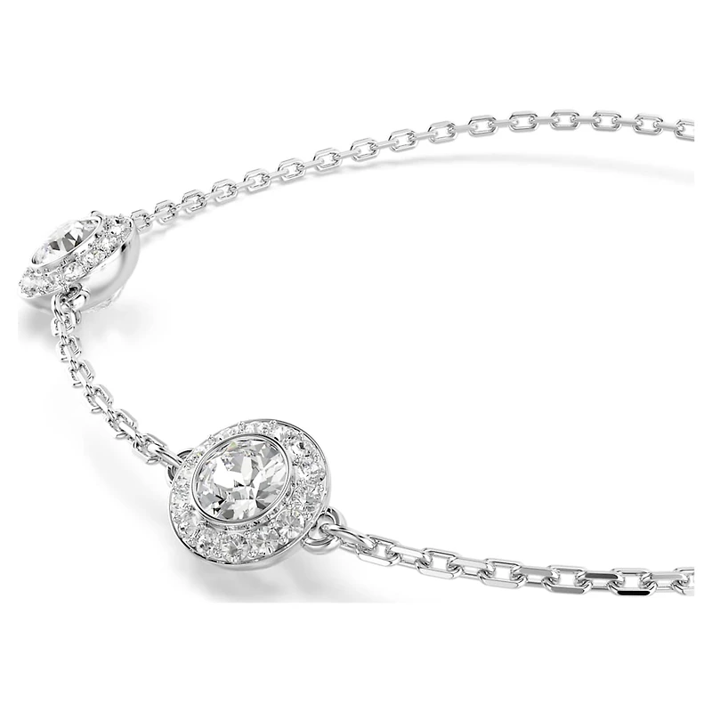 Una Angelic bracelet, Round cut, Double sided motifs, White, Rhodium plated by SWAROVSKI