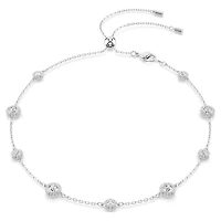 Una Angelic necklace, Round cut, Double sided motifs, White, Rhodium plated by SWAROVSKI