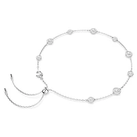 Una Angelic necklace, Round cut, Double sided motifs, White, Rhodium plated by SWAROVSKI