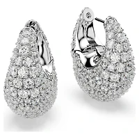 Sublima earrings, Larges, White, Rhodium plated by SWAROVSKI
