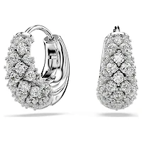 Sublima earrings, White, Rhodium plated by SWAROVSKI