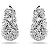 Sublima earrings, White, Rhodium plated by SWAROVSKI