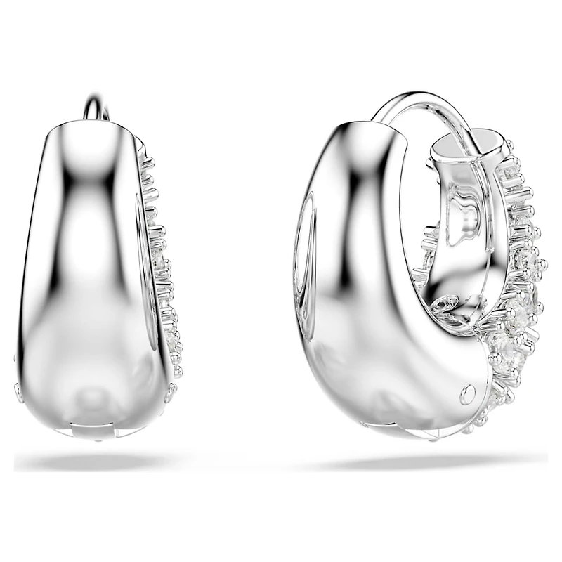 Sublima earrings, White, Rhodium plated by SWAROVSKI