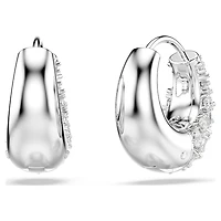 Sublima earrings, White, Rhodium plated by SWAROVSKI