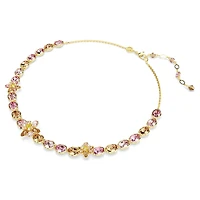 Idyllia necklace, Mixed cuts, Flower, Multicoloured, Gold-tone plated by SWAROVSKI