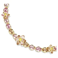 Idyllia necklace, Mixed cuts, Flower, Multicolored, Gold-tone plated by SWAROVSKI