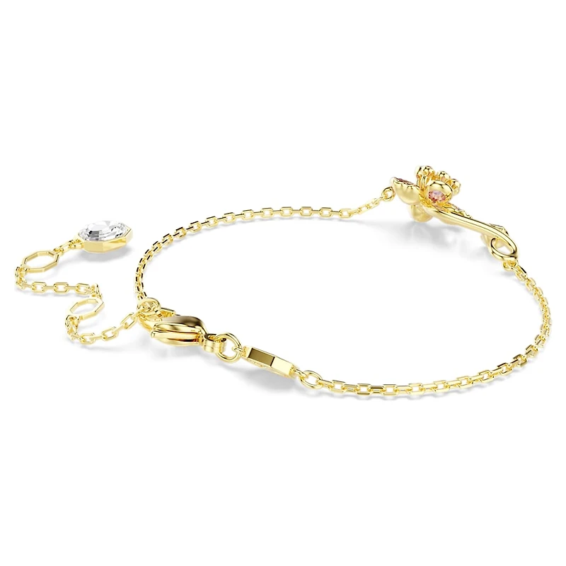 Idyllia bracelet, Mixed cuts, Flower, Multicoloured, Gold-tone plated by SWAROVSKI