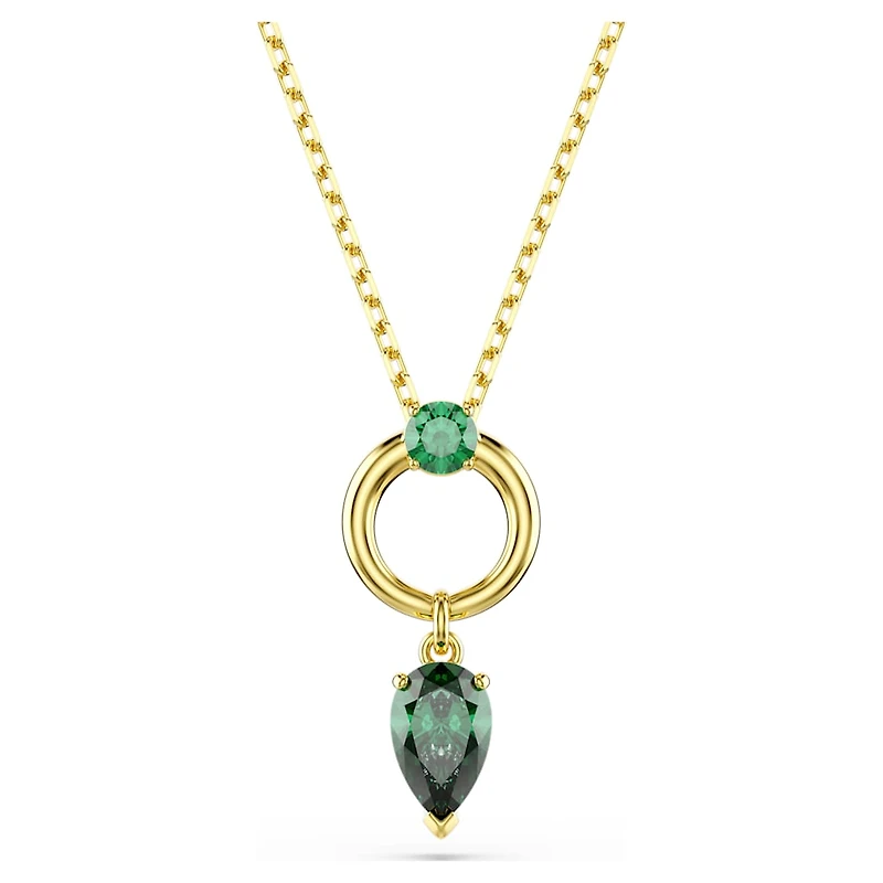Mesmera pendant, Mixed cuts, Green, Gold-tone plated by SWAROVSKI
