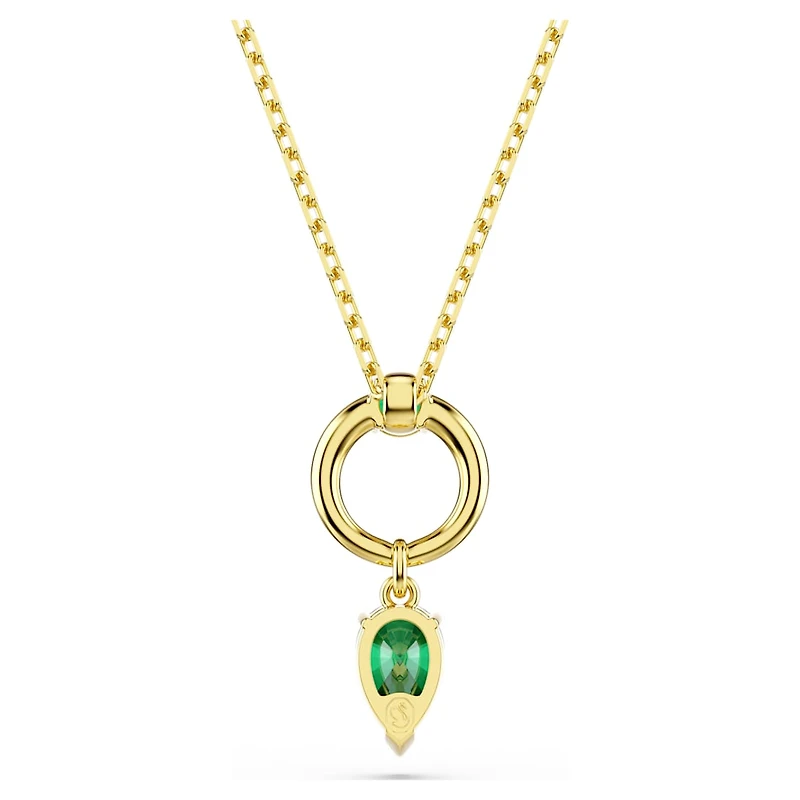 Mesmera pendant, Mixed cuts, Green, Gold-tone plated by SWAROVSKI