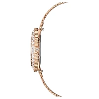 Matrix octagon watch, Metal bracelet, Rose gold tone, Rose gold-tone finish by SWAROVSKI