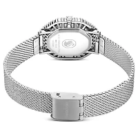 Matrix octagon watch, Metal bracelet, Silver tone, Stainless steel by SWAROVSKI