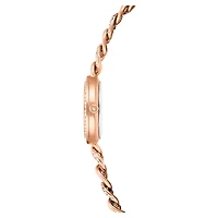 Cocktail round watch, Metal bracelet, Gold tone, Rose gold-tone finish by SWAROVSKI