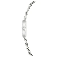 Cocktail round watch, Metal bracelet, Silver Tone, Stainless steel by SWAROVSKI