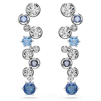 Constella drop earrings, Mixed cuts, Blue, Rhodium plated by SWAROVSKI