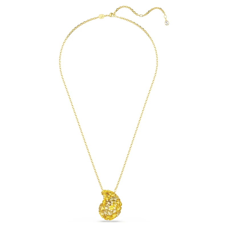 Gema pendant and brooch, Yellow, Gold-tone plated by SWAROVSKI
