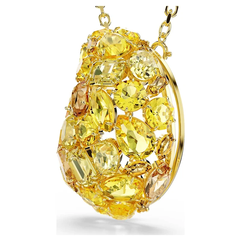 Gema pendant and brooch, Yellow, Gold-tone plated by SWAROVSKI