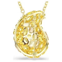 Gema pendant and brooch, Yellow, Gold-tone plated by SWAROVSKI