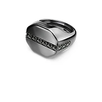 Dextera ring, Octagon shape, Round cut, Black, Ruthenium plated by SWAROVSKI