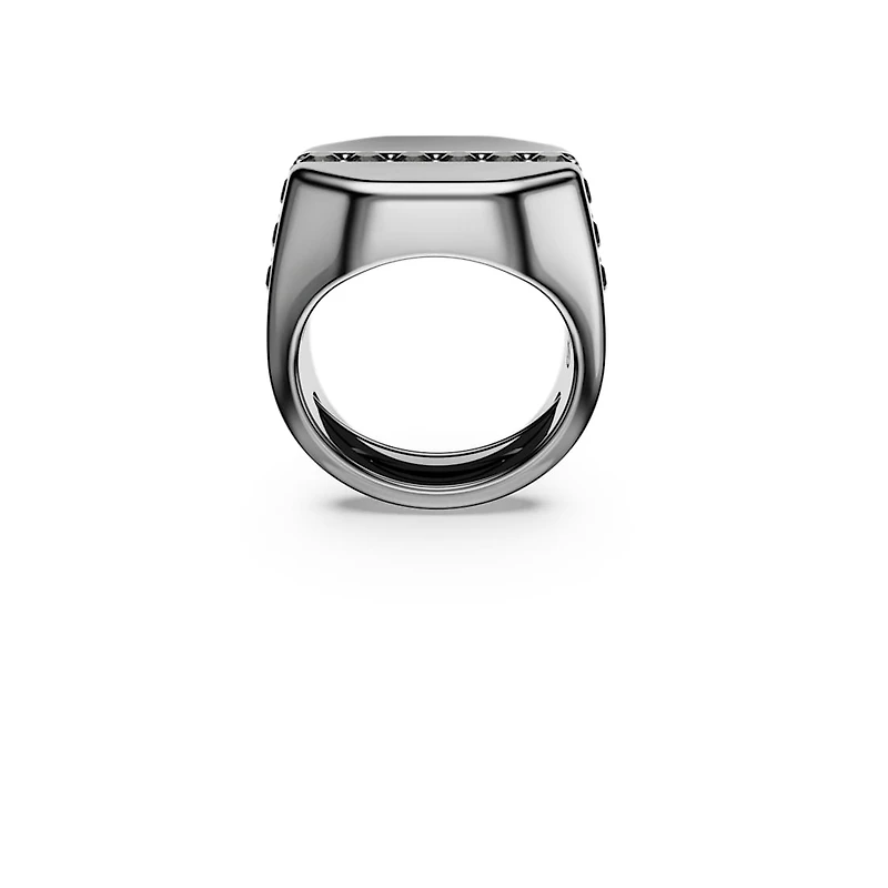 Dextera ring, Octagon shape, Round cut, Black, Ruthenium plated by SWAROVSKI
