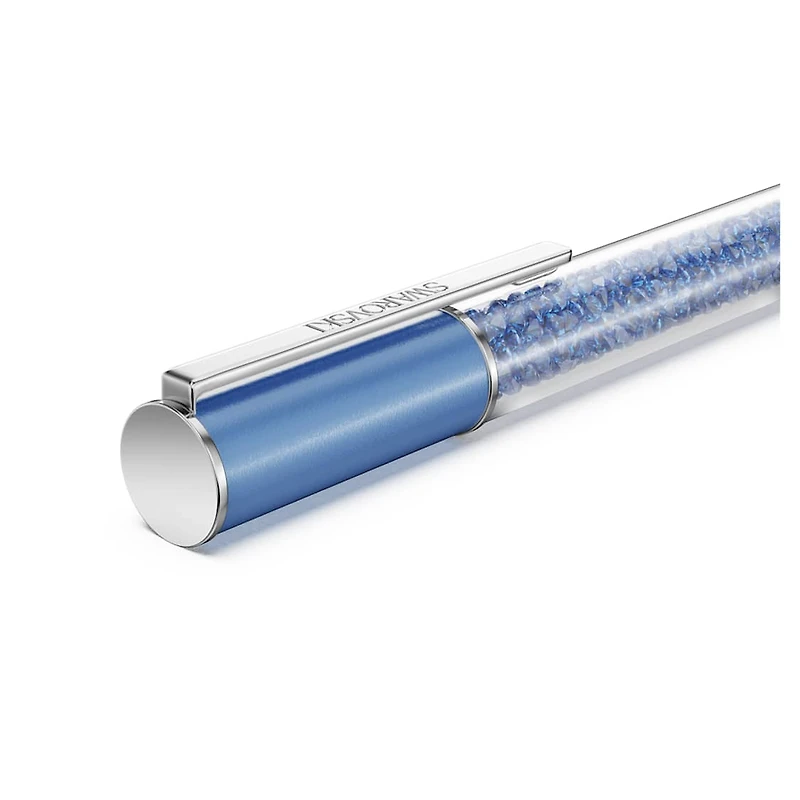 Crystalline ballpoint pen, ReCreated™ crystals, Blue, Blue lacquered, chrome plated by SWAROVSKI