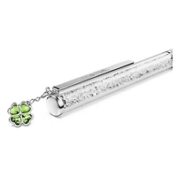Crystalline ballpoint pen, Clover, Green, Green lacquered, Chrome plated by SWAROVSKI