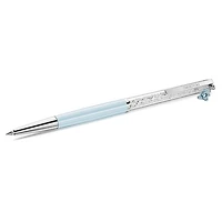 Crystalline ballpoint pen, Teddy, Blue, Blue lacquered, chrome plated by SWAROVSKI