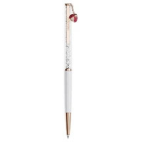 Crystalline ballpoint pen, Ladybug, White, Red lacquered, Rose gold-tone plated by SWAROVSKI