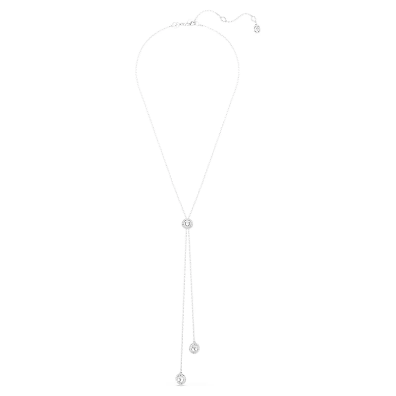 Una Angelic Y pendant, Round cut, White, Rhodium plated by SWAROVSKI