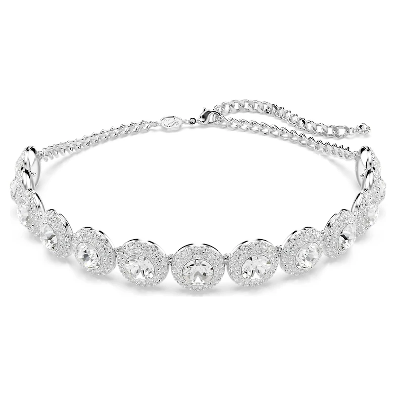 Una Angelic choker, White, Rhodium plated by SWAROVSKI