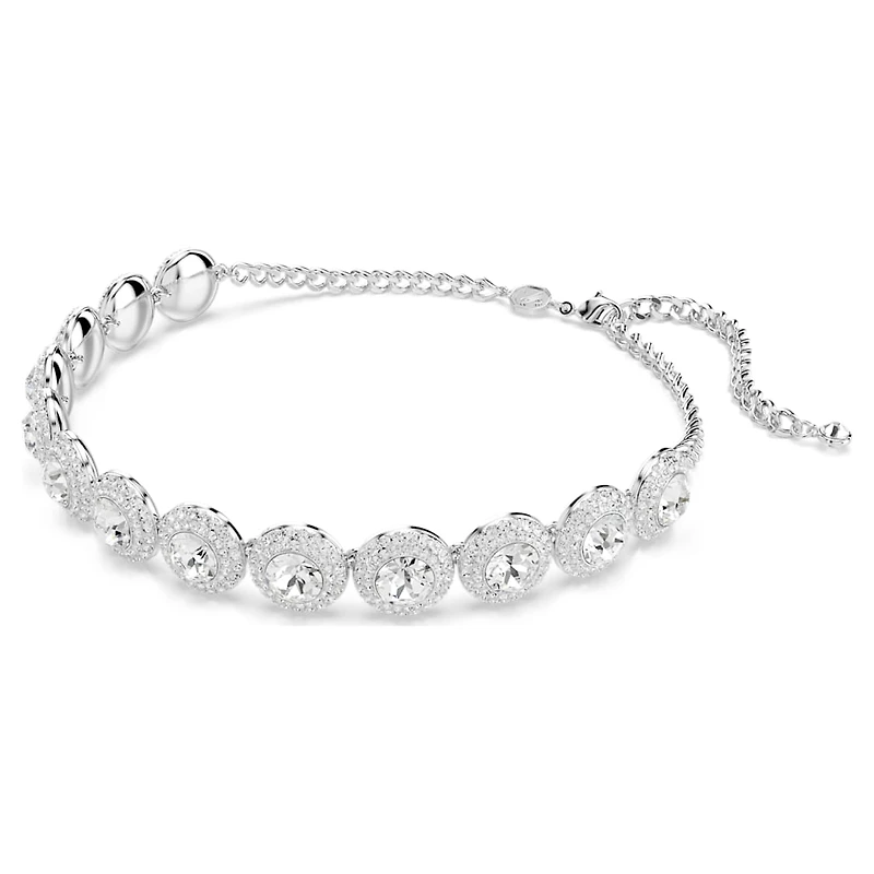 Una Angelic choker, White, Rhodium plated by SWAROVSKI