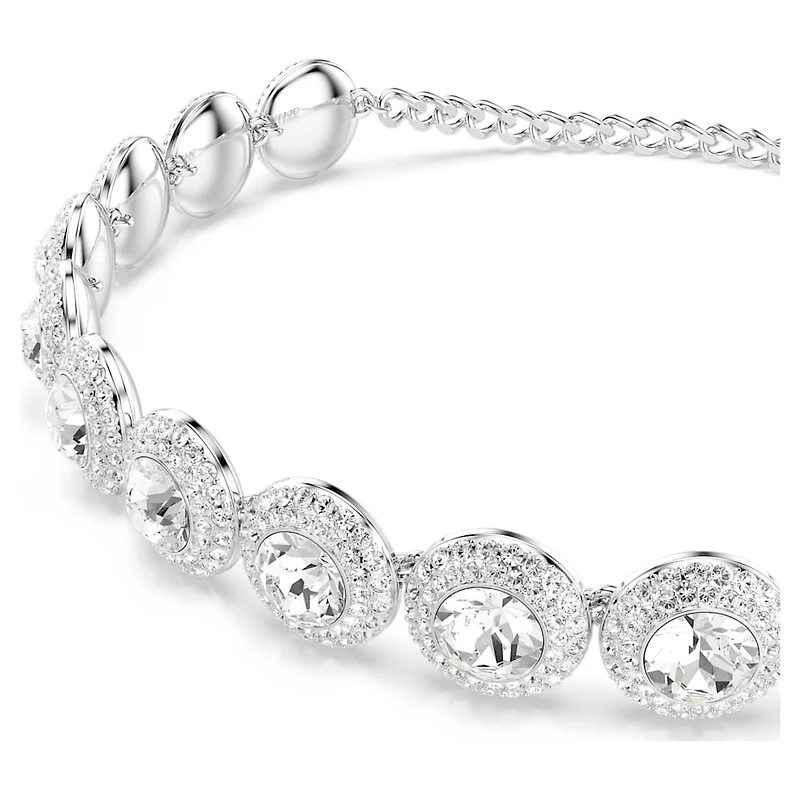 Una Angelic choker, White, Rhodium plated by SWAROVSKI