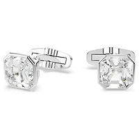 Millenia cufflinks, Octagon cut, White, Rhodium plated by SWAROVSKI
