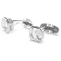 Millenia cufflinks, Octagon cut, White, Rhodium plated by SWAROVSKI