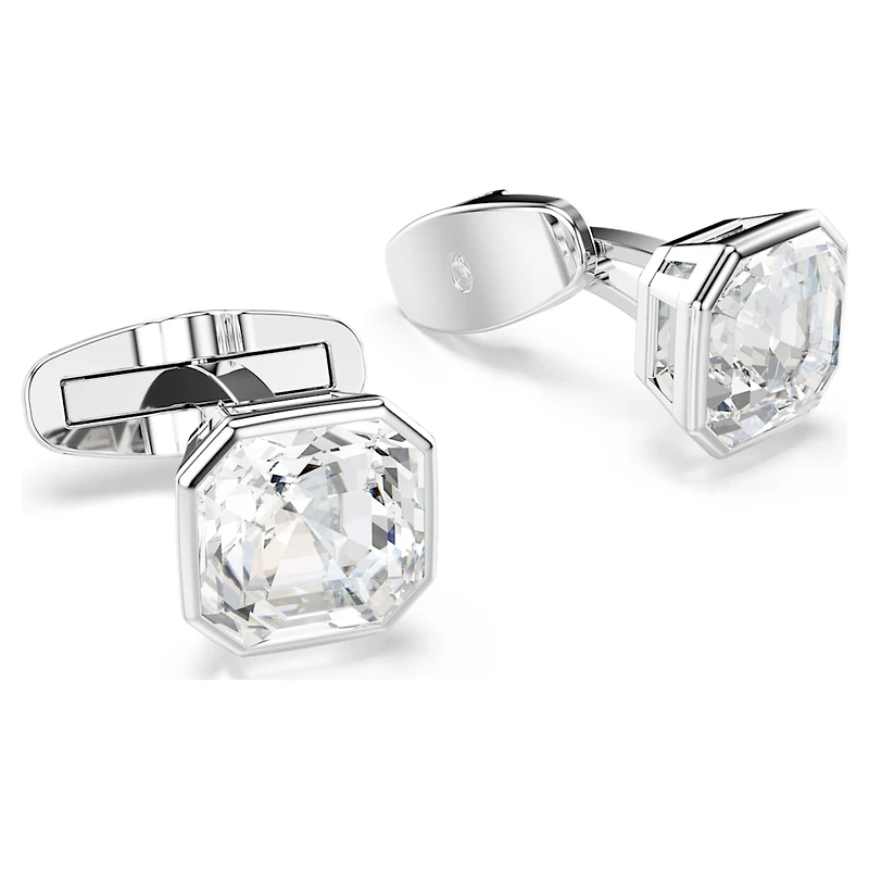 Millenia cufflinks, Octagon cut, White, Rhodium plated by SWAROVSKI