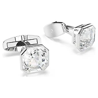 Millenia cufflinks, Octagon cut, White, Rhodium plated by SWAROVSKI