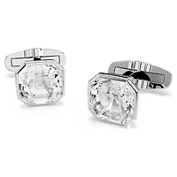 Millenia cufflinks, Octagon cut, White, Rhodium plated by SWAROVSKI