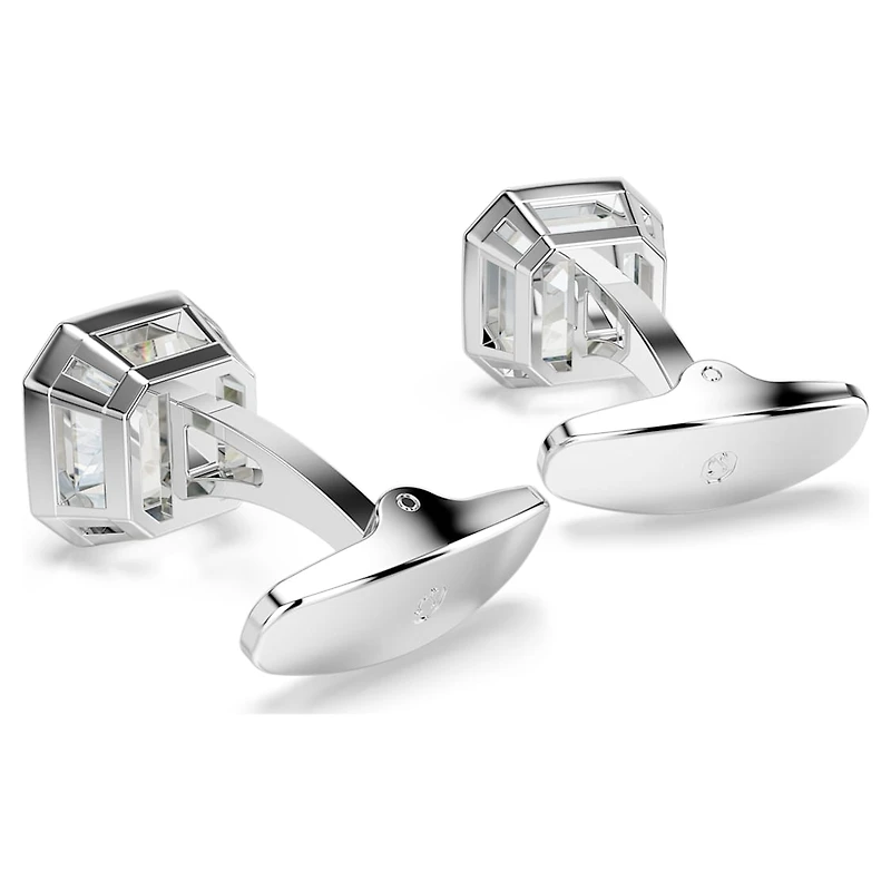 Millenia cufflinks, Octagon cut, White, Rhodium plated by SWAROVSKI