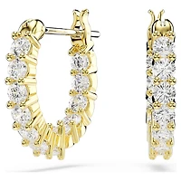 Matrix Vittore hoop earrings, Round cut, White, Gold-tone plated by SWAROVSKI