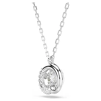 Dextera pendant, Round cut, White, Rhodium plated by SWAROVSKI