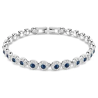 Una Angelic bracelet, Round cut, Blue, Rhodium plated by SWAROVSKI