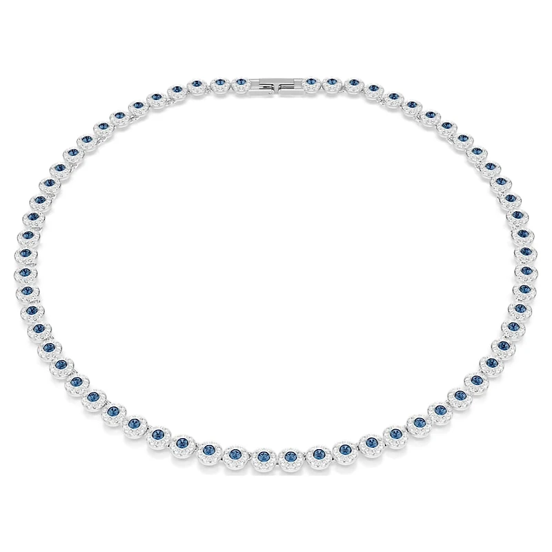 Una Angelic necklace, Round cut, Blue, Rhodium plated by SWAROVSKI